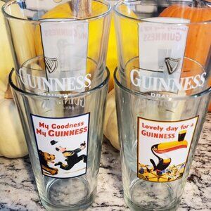 Luminarc Guinness 16-Ounce Pub Glasses with Vintage Ads